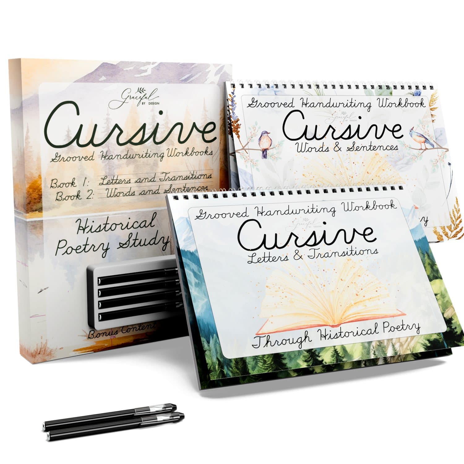 Child practicing cursive handwriting in a reusable grooved Grooved Learning book