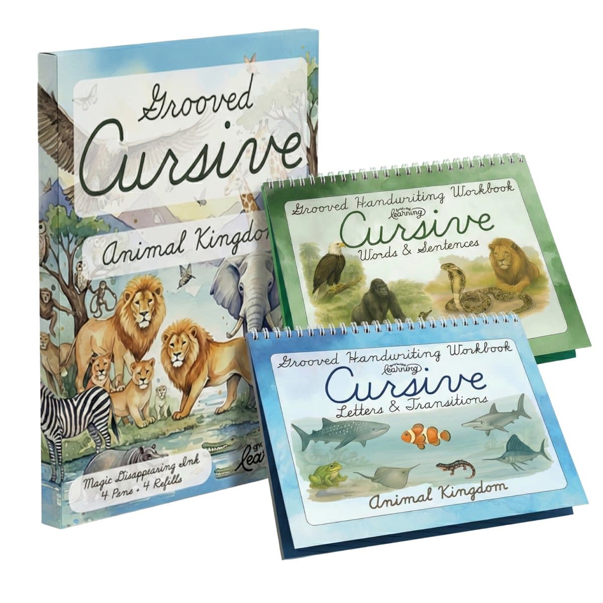 Animal Kingdom Cursive grooved handwriting practice books