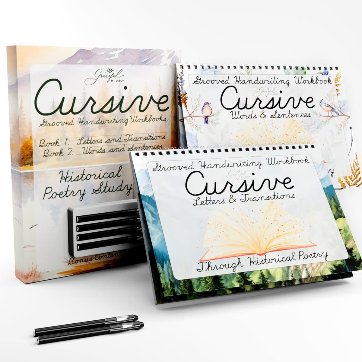 Historical Poetry Cursive grooved handwriting practice books